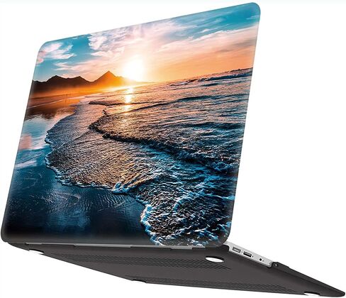 Beach Sunset Hard Case Compatible with MacBook Air 13 Inch Case 2017 2016 2015 2014 2013 2012 2011 2010 Release A1466/A1369,AMCJJ Plastic Hard Shell Cover & Keyboard Cover &Screen Protector in Saudi Arabia