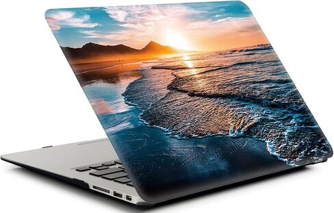 Beach Sunset Hard Case Compatible with MacBook Air 13 Inch Case 2017 2016 2015 2014 2013 2012 2011 2010 Release A1466/A1369,AMCJJ Plastic Hard Shell Cover & Keyboard Cover &Screen Protector in Saudi Arabia