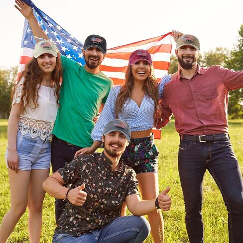 Tarpop 6 Pcs American Flag Baseball Cap Tactical USA Flag Hats Adjustable Washed Us Flag Cap for Men Women in Kuwait