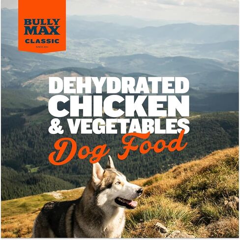 Bully Max Instant Fresh Wet Dog Food - Nutrient-Rich Dehydrated Raw Dog Food with Natural Chicken Recipe - 10 Bags of 15 oz Pouches, Wet Dog Food Alternative - Makes 25 lbs. of Wet Food in Saudi Arabia