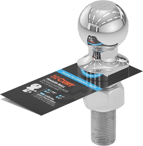 كرة ربط المقطورة من الكروم CURT 40017، بوزن 3500 رطل، قطر 1-7/8 بوصة، ساق 1 × 3 بوصة in Kuwait