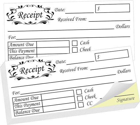 50 Sets Receipt Book Order Forms Pad 2 Part Carbonless 2.75 x 6 Inch Sales Receipt Form, Invoice Pad Invoice Book for Small Business in Saudi Arabia