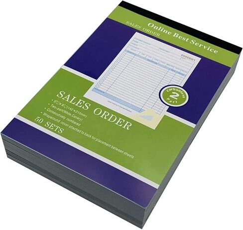 20 حزمة كبيرة من كتب طلبات المبيعات وإيصال الفاتورة ونسخة كربونية مكررة 50 مجموعة 5.5 بوصة × 8 بوصة 5 in Kuwait