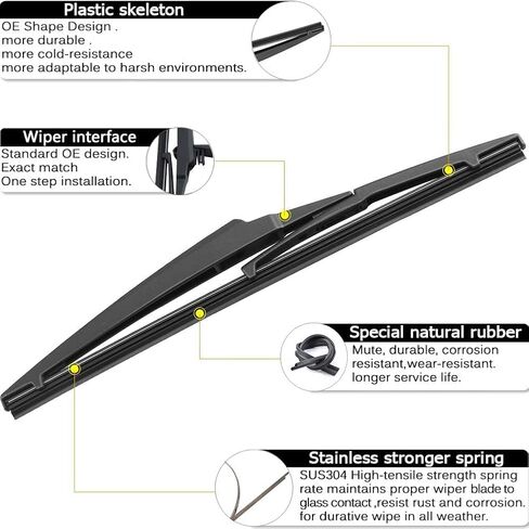 مساحات الزجاج الأمامي AUTOBOO 26 بوصة + 16 بوصة مع شفرة ممسحة خلفية 12 بوصة بديلة لسيارة Lexus NX200t NX300 NX300h 2015 2016 2017 2018 2019 2020 2021 - جودة المصنع الأصلية (عبوة من 3 قطع) in Kuwait