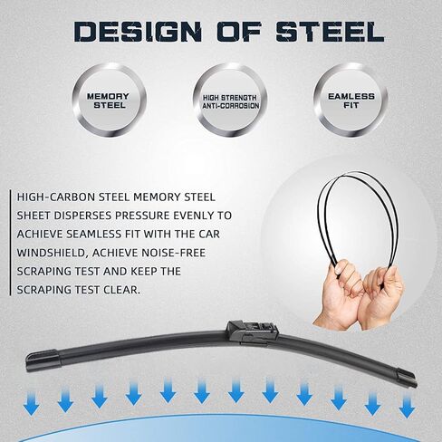 مساحات الزجاج الأمامي AUTOBOO 26 بوصة + 16 بوصة مع شفرة ممسحة خلفية 12 بوصة بديلة لسيارة Lexus NX200t NX300 NX300h 2015 2016 2017 2018 2019 2020 2021 - جودة المصنع الأصلية (عبوة من 3 قطع) in Kuwait