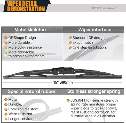 مساحات الزجاج الأمامي AUTOBOO 26 بوصة + 14 بوصة مع شفرات ممسحة خلفية 10 بوصة بديلة لسيارة شيفروليه تراكس 2013-2021، بويك إنكور 2013-2021، أوبل موكا 2012-2020 - جودة المصنع الأصلية (عبوة من 3 قطع) in Kuwait