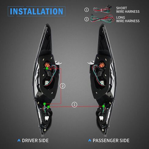 مصابيح خلفية LED من VLAND لسيارة Hyundai Sonata 2011 2012 2013 2014 (فقط للإصدار الأمريكي) (دخان)، غير مناسبة لـ 2013-2014 (2.0T/2.0T Limited) in Saudi Arabia