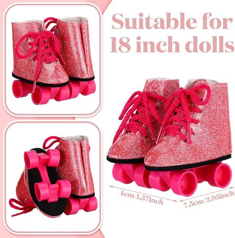 Bencailor 3 Pairs 18 Inch Doll Boots and Shoes Spring Doll Shoes Skates American Boots Skates(Novelty Style) in Saudi Arabia