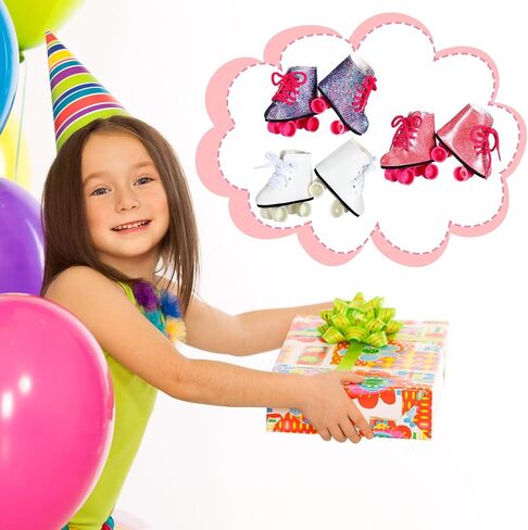Bencailor 3 Pairs 18 Inch Doll Boots and Shoes Spring Doll Shoes Skates American Boots Skates(Novelty Style) in Saudi Arabia