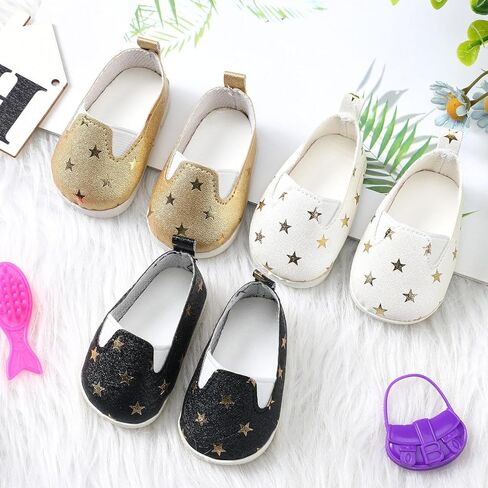 Bencailor 3 Pairs 18 Inch Doll Boots and Shoes Spring Doll Shoes Skates American Boots Skates(Novelty Style) in Saudi Arabia