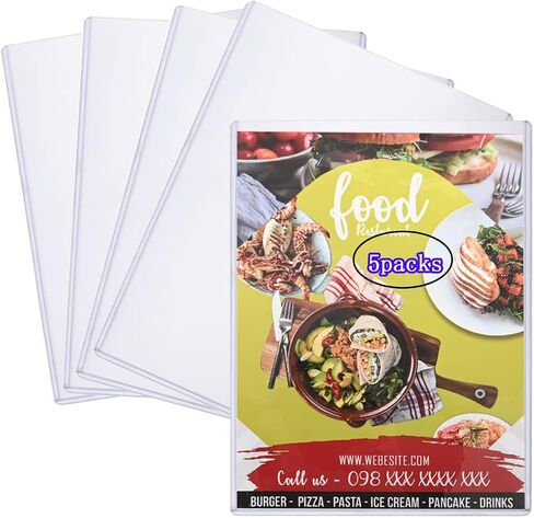 Waterproof Reusable PVC Document Protectors for 8.5x11 inches Letter Size, Durable Plastic Document Sleeves, Clear Document Folders for Photos, Art Prints, Posters,and Menus, 5 Packs in Saudi Arabia