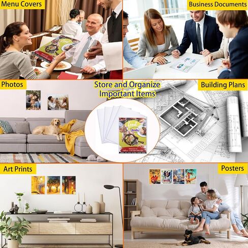 Waterproof Reusable PVC Document Protectors for 8.5x11 inches Letter Size, Durable Plastic Document Sleeves, Clear Document Folders for Photos, Art Prints, Posters,and Menus, 5 Packs in Saudi Arabia