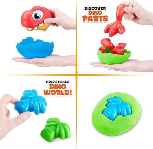 Smashers Junior Dino Dig Large Egg (Brontosaur) by ZURU 18+ Surprises Compounds Mold Dinosaur Preschool Toys Build Construct Sensory Play for Kids 18 months - 3 years in Saudi Arabia