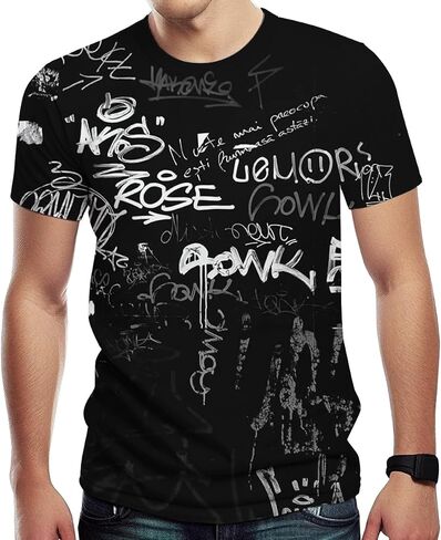 Men's 3D Print Hip Hop Graffiti Graphic T-Shirt Cool Shirt Novelty Tee Top in Saudi Arabia