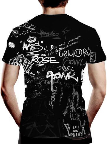 Men's 3D Print Hip Hop Graffiti Graphic T-Shirt Cool Shirt Novelty Tee Top in Saudi Arabia