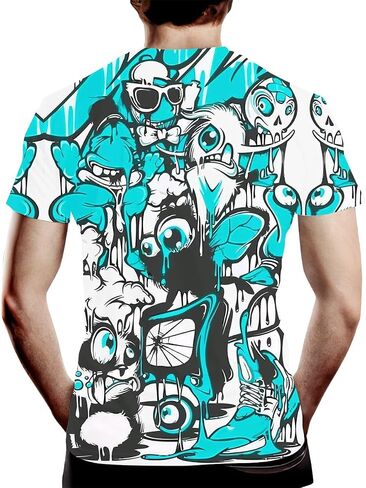 Men's 3D Print Hip Hop Graffiti Graphic T-Shirt Cool Shirt Novelty Tee Top in Saudi Arabia