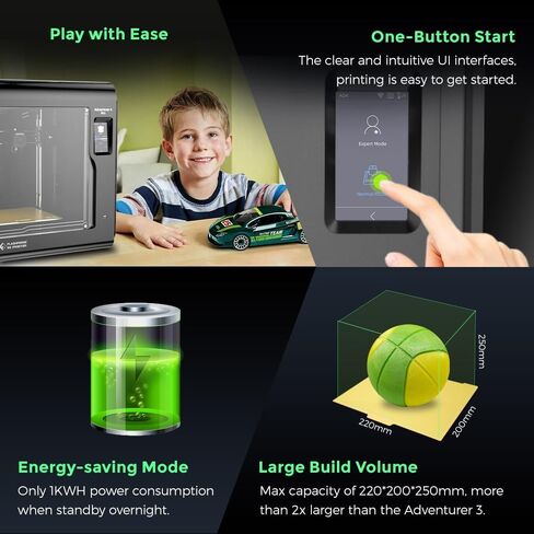 FLASHFORGE 3D Printer Adventurer 4 Pro, 30-Point Auto Leveling, Max 5X Faster 300mm/s Printing, Efficient Cooling System with Copper & Hardened Nozzle Bundle Perfect for ABS/PLA/PC/PETG/PETG-CF/PLA-CF in Saudi Arabia