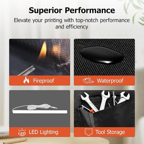 حاوية طابعة ثلاثية الأبعاد كبيرة تمت ترقيتها بإضاءة LED، غطاء مقاوم للغبار بطباعة ثلاثية الأبعاد بدرجة حرارة ثابتة لجهاز Ender 5/5 Pro/5 Plus/CR-10/10S/10S PRO/10 Mini/CR-X/CR-20/20 Pro، 35.4 بوصة ×27.5 بوصة × 29.5 بوصة in Saudi Arabia