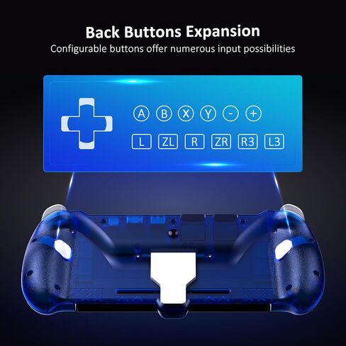 NexiGo Hall Effect Gripcon with Kickstand and HDMI Out for TV Docking, Hall Sensing Joystick for Switch/Switch OLED, Handheld Mode, 4K/1080P Supported HDMI and USB 3.0 Port, Blue in Saudi Arabia