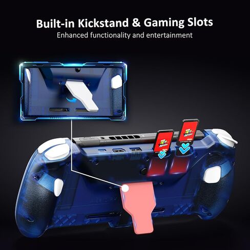 NexiGo Hall Effect Gripcon with Kickstand and HDMI Out for TV Docking, Hall Sensing Joystick for Switch/Switch OLED, Handheld Mode, 4K/1080P Supported HDMI and USB 3.0 Port, Blue in Saudi Arabia