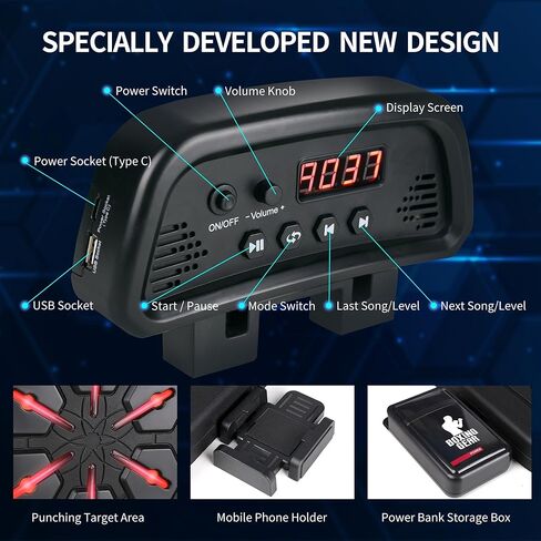 آلة ملاكمة موسيقية، آلة ملاكمة ذكية مثبتة على الحائط، آلة تمرين ملاكمة موسيقية إلكترونية تعمل بالبلوتوث، مجموعة وسادات تدريب الملاكمة الداخلية مناسبة للبالغين والأطفال in Kuwait