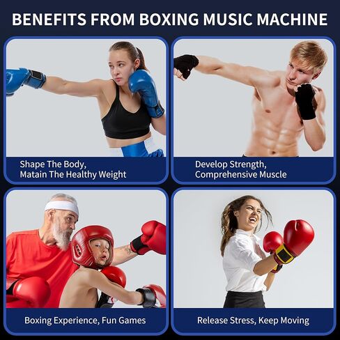 آلة ملاكمة موسيقية، آلة ملاكمة ذكية مثبتة على الحائط، آلة تمرين ملاكمة موسيقية إلكترونية تعمل بالبلوتوث، مجموعة وسادات تدريب الملاكمة الداخلية مناسبة للبالغين والأطفال in Kuwait