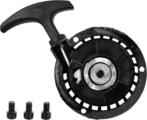 Pull Start Recoil Starter for 40/44-6 2 Stroke 47cc 49cc Mini Pocket Bike Dirt Pit Bike ATV 4 Wheeler Motorcycle, Flatter Type Raised Tooth Cog Mini Aluminum Alloy Pull Starter with Screws Black in Saudi Arabia