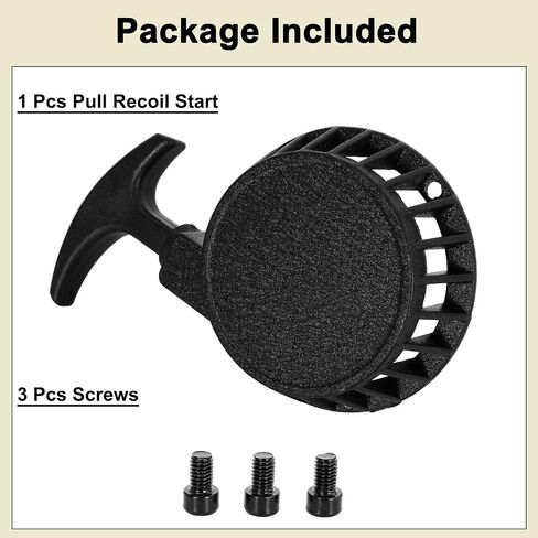 Pull Start Recoil Starter for 40/44-6 2 Stroke 47cc 49cc Mini Pocket Bike Dirt Pit Bike ATV 4 Wheeler Motorcycle, Flatter Type Raised Tooth Cog Mini Aluminum Alloy Pull Starter with Screws Black in Saudi Arabia