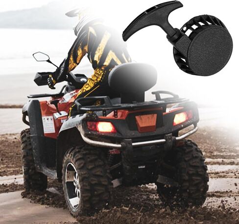 Pull Start Recoil Starter for 40/44-6 2 Stroke 47cc 49cc Mini Pocket Bike Dirt Pit Bike ATV 4 Wheeler Motorcycle, Flatter Type Raised Tooth Cog Mini Aluminum Alloy Pull Starter with Screws Black in Saudi Arabia