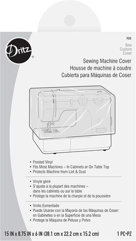 Dritz Dust Serger، 13 بوصة × 12-3/4 بوصة × 8-3/4 بوصة، عدد 1، غطاء ماكينة من الفينيل الشفاف in Saudi Arabia