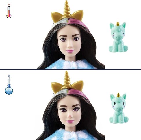 Barbie Cutie Reveal Doll, Fantasy Series Unicorn Plush Costume, 10 Surprises Including Mini Pet & Color Change in Saudi Arabia