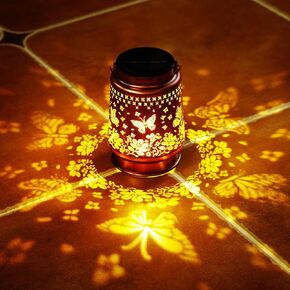 Homemory Solar Solar Lanters Sunflower Lights في الهواء الطلق ديكور حديقة مقاوم للماء هدايا لعيد الميلاد ، LED Hanging Solar Lights Metal Metal Decoration Outsid in Kuwait