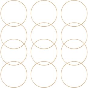 LIFKOME 12pcs 9 Inch Wooden Bamboo Floral Hoops Wreath Rings Dream Catcher DIY Rings Round Craft Making for DIY Wedding Wreath Decor Dream Catcher and Macrame Wall Hanging Crafts in Kuwait