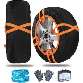 Snow Socks for Tires Car Tire Chains Anti-Skid Snow Traction Tire Cover Cars Tire Chains for SUV Truck Caravans Commercial Vehicles(6004) in Saudi Arabia