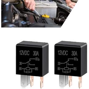 4 PCS 5 Pin Relay, DC 12 V 30 A Multi-Purpose Oil Pump Air Conditioning Fan Relay Heavy Duty Accessories, Waterproof Housing Plug and Play Motor Replacement, for Most Cars Trucks (Black) in Saudi Arabia