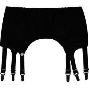 Elastic 6 Straps Garter Belt with Mesh Patchwork Design, Flattering Waist Shaping Girdle for Thigh-High Stockings in Saudi Arabia