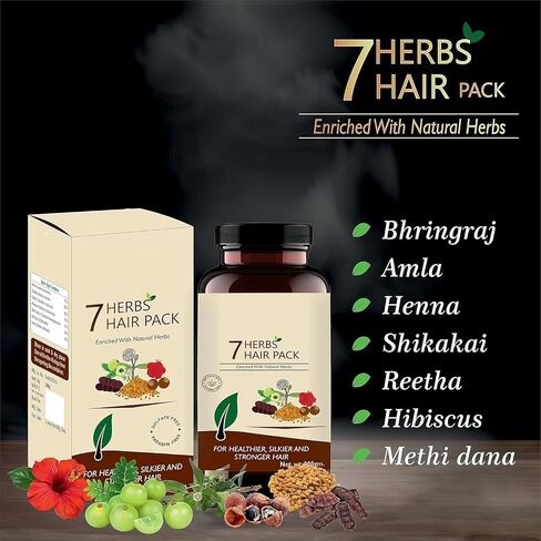 SE 7 Herbs Hair Pack | Herbs for Healthy Ha.irs| With Bhringraj, Amla, Hibiscis, Methi, Mehndi 100% Ayurvedic in Saudi Arabia