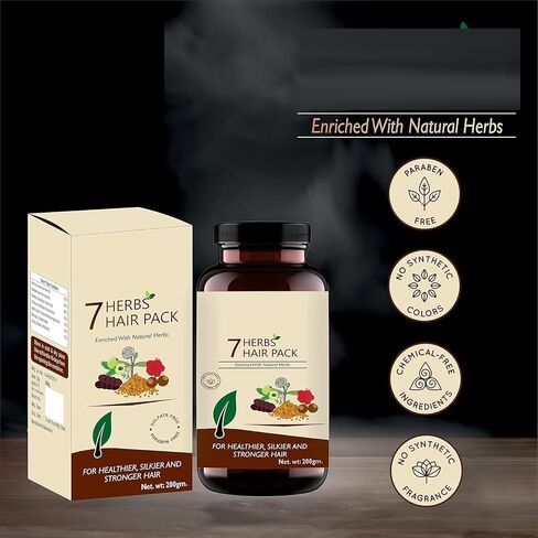 SE 7 Herbs Hair Pack | Herbs for Healthy Ha.irs| With Bhringraj, Amla, Hibiscis, Methi, Mehndi 100% Ayurvedic in Saudi Arabia