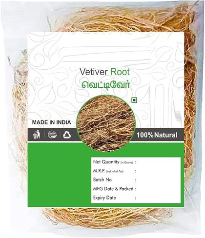MM Herbal Fresh Veti.ver Root, 50 Grams, Khus Root, Vetiveria Zizanioides, Vala Kas Ramacham Vetiver For Hair Growth & Healthy Skin (Pack Of 1 X 50 Grams), Certified Organic in Saudi Arabia