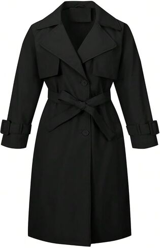 معطف Bellivera Women's Trench Coat Long Lound Sould Spring Fall Fall With With Belt in Kuwait