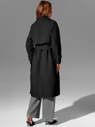 معطف Bellivera Women's Trench Coat Long Lound Sould Spring Fall Fall With With Belt in Kuwait
