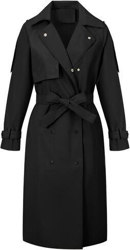 معطف Bellivera Women's Trench Coat Long Lound Sould Spring Fall Fall With With Belt in Kuwait