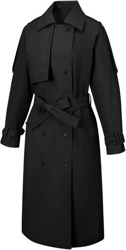معطف Bellivera Women's Trench Coat Long Lound Sould Spring Fall Fall With With Belt in Kuwait