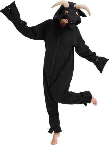 زي غنم البالغين Onesie Cosplay Goat Costume Halloween Sheep Onesie Complay Cosplay Animal Costume Women Men in Kuwait