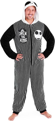 Disney The Nightmare Before Christmas One-Piece Pajamas for Men, Teens, Fleece Jumpsuit With Hood, for Men in Kuwait