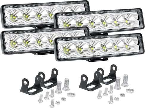 AUXTINGS 10 قطع 6 بوصة 15 سم 42 وات صغيرة رقيقة جدًا LED ضوء العمل بقعة شعاع LED القرون أضواء القيادة 12 فولت 24 فولت مصابيح الضباب على الطرق الوعرة لشاحنة جرار قارب 4x4 سيارة SUV ATV حفارة in Kuwait