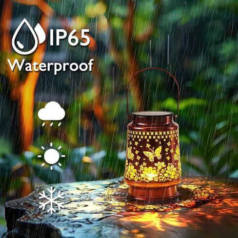 Homemory Solar Lanterns Sunflower Lights Outdoor Waterproof Garden Decor Women Gifts for Birthday, LED Hanging Solar Lights Metal Lantern Decoration Outside for Yard, Patio, Backyard, Porch, Lawn in Saudi Arabia
