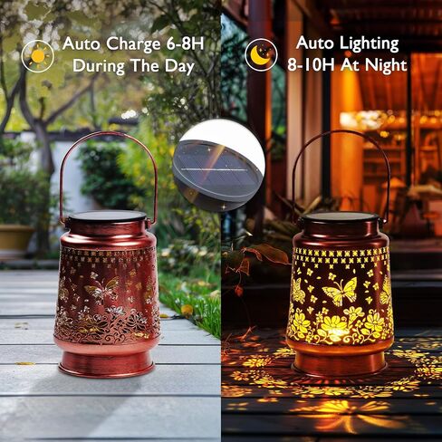 Homemory Solar Lanterns Sunflower Lights Outdoor Waterproof Garden Decor Women Gifts for Birthday, LED Hanging Solar Lights Metal Lantern Decoration Outside for Yard, Patio, Backyard, Porch, Lawn in Saudi Arabia