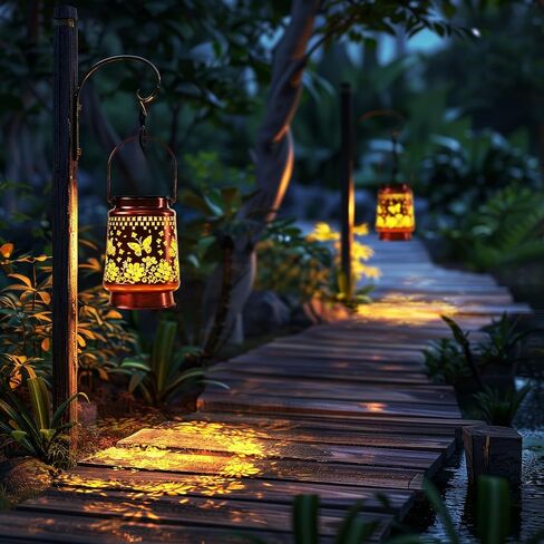 Homemory Solar Lanterns Sunflower Lights Outdoor Waterproof Garden Decor Women Gifts for Birthday, LED Hanging Solar Lights Metal Lantern Decoration Outside for Yard, Patio, Backyard, Porch, Lawn in Saudi Arabia