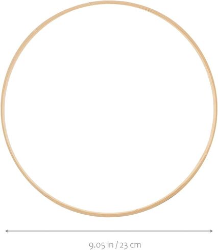 Lifekome 12pcs 9 بوصة خشبية الخيزران الأزهار الأطواق الزهور حلقات حلم حلم الصياغة حلقات DIY جولة صنع الحرف لصالح ديي ديكور الزفاف ديكور حلم الحلم وجدار ماكرم معلقة in Kuwait